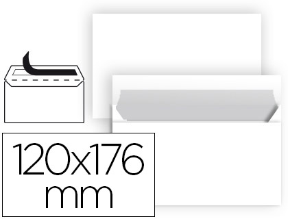 25 sobres Liderpapel 120x176mm. offset blanco 70g/m²